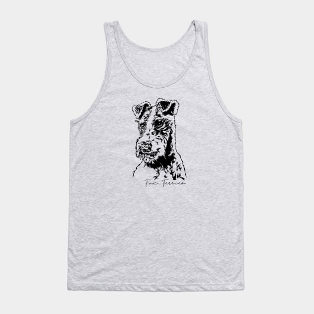 Fox Terrier dog portrait Tank Top by wilsigns